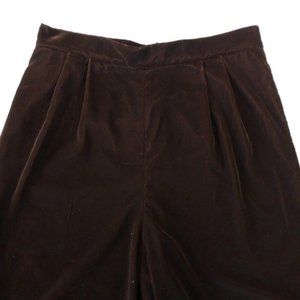 28x30.5 Doncaster Pants Velvet High Waist 90s Pleated Chocolate Brown Size 6